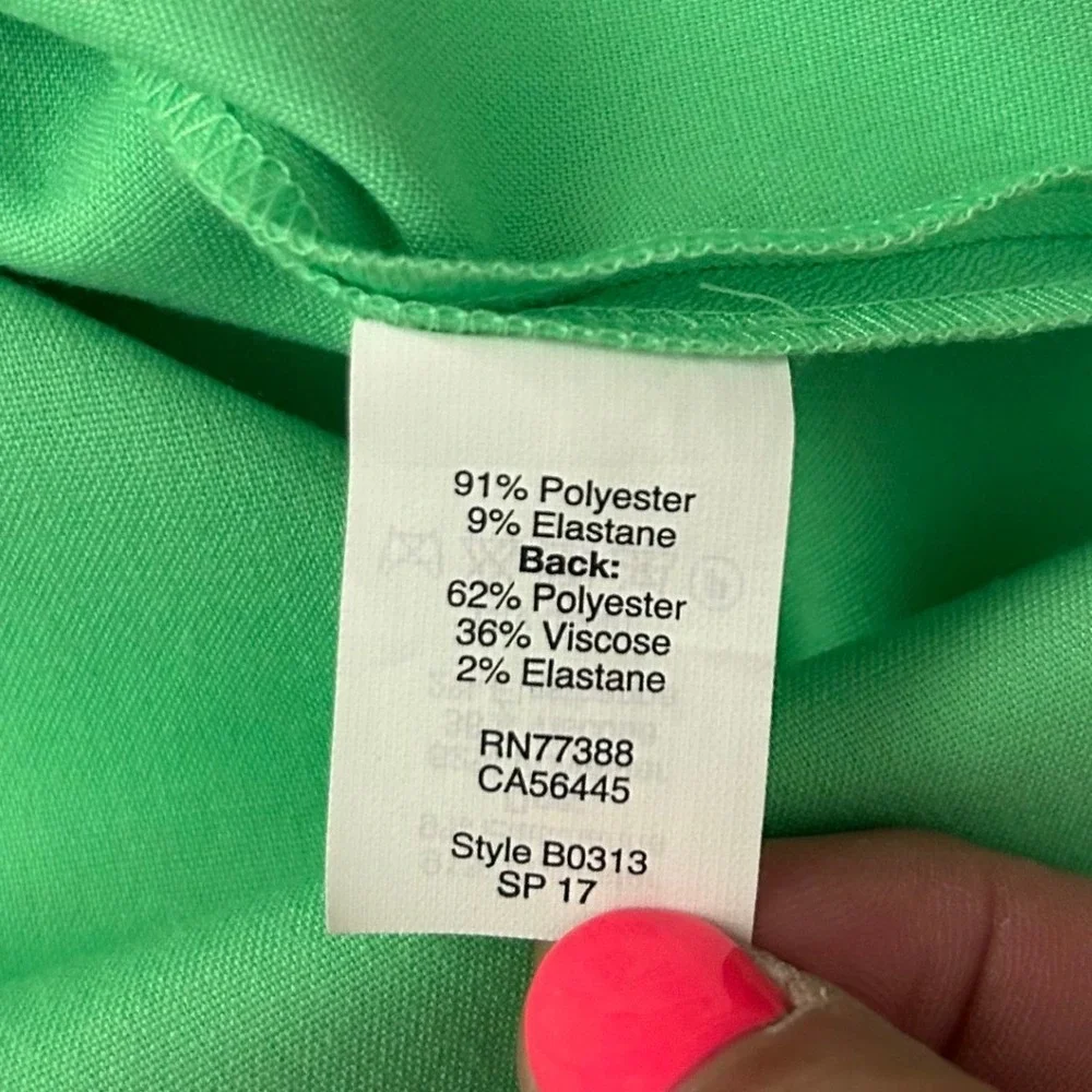 J.Crew Dress Womens 10 Bright‎ Green Scalloped Sleeveless Shift Midi Stretch